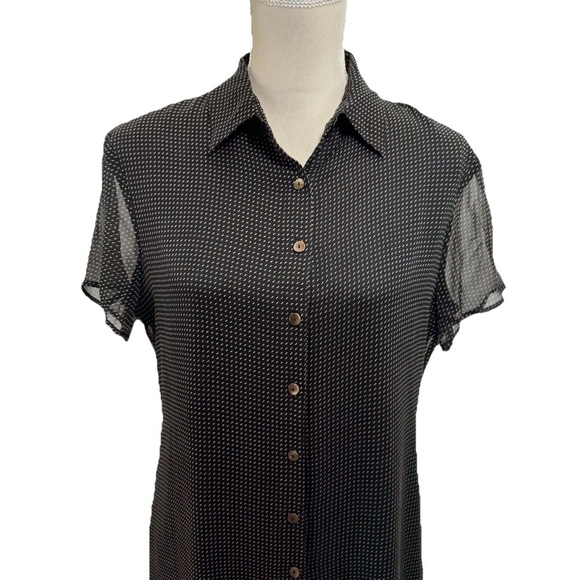 Vintage Robbie Bee Silk Lined Long Shirt Dress Women’s 8 Short Sleeve Brown - Picture 3 of 8